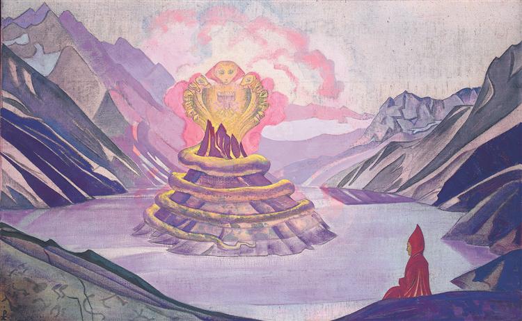 Нагарджуна - победитель змия, 1925 - Николай  Рерих