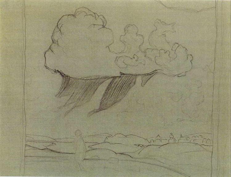 Procopius the Righteous removes a cloud of stone from the Great Ustyug, 1914 - Nikolái Roerich