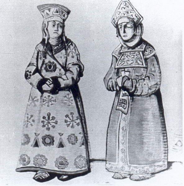 Sketch of costumes for "Snow Maiden", 1920 - Николай  Рерих