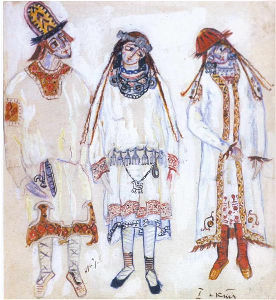 Three personages, 1913 - Николай  Рерих