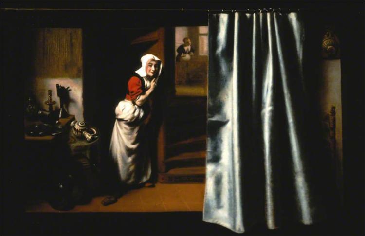 Eavesdropper with a Scolding Woman, 1655 - Nicolas Maes
