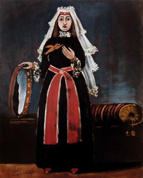 Georgian woman with tambourine - Niko Pirosmani