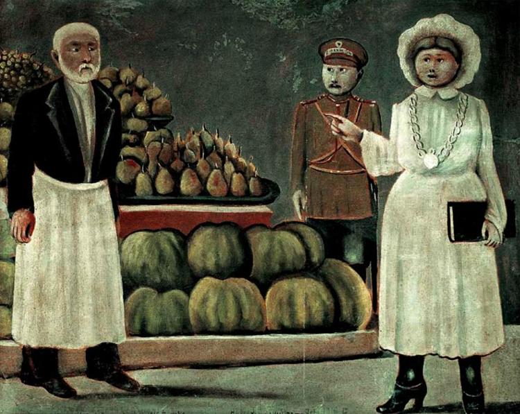 Sanitary inspector woman of the market, 1916 - Нико Пиросмани