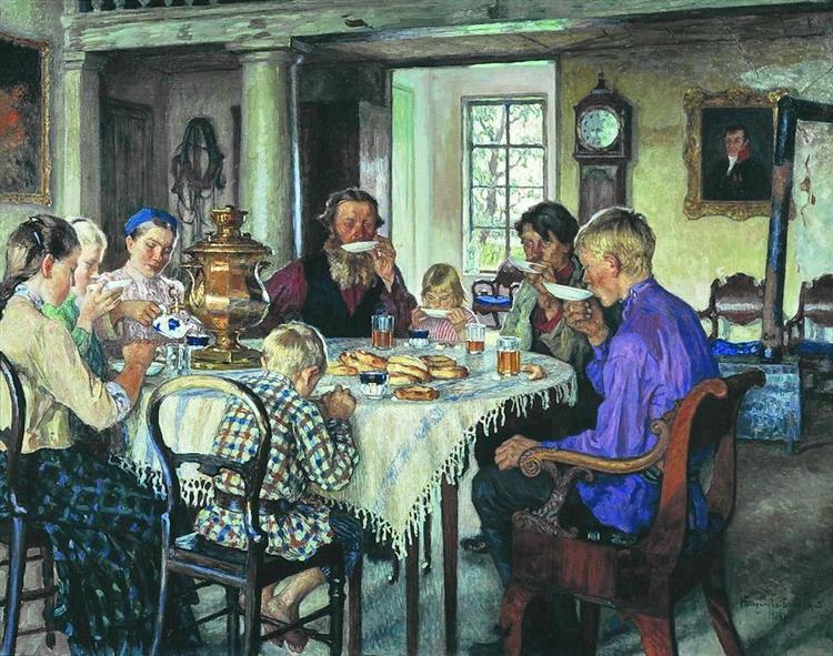 New Owners (Tea-Drinking), 1913 - Микола Богданов-Бєльський