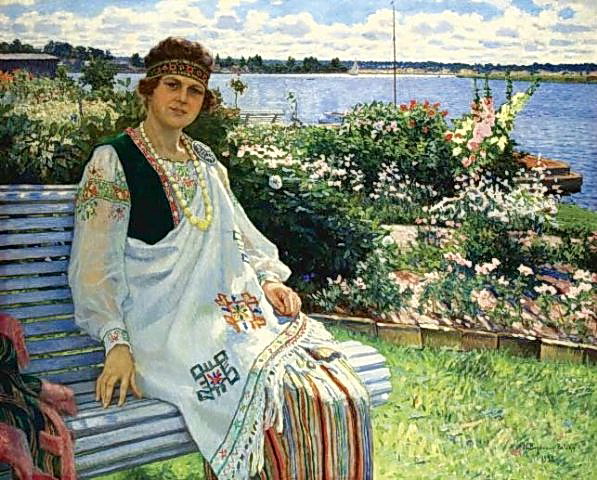 Spring. Portrait of Lady I.Baumane, 1924 - Микола Богданов-Бєльський