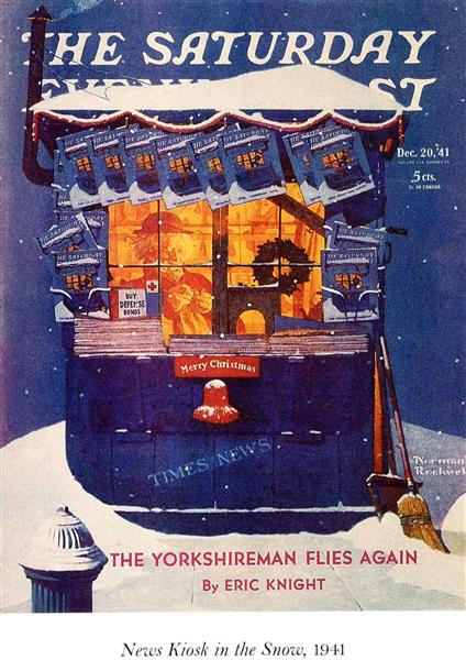 News Kiosk in the Snow, 1941 - 諾曼‧洛克威爾