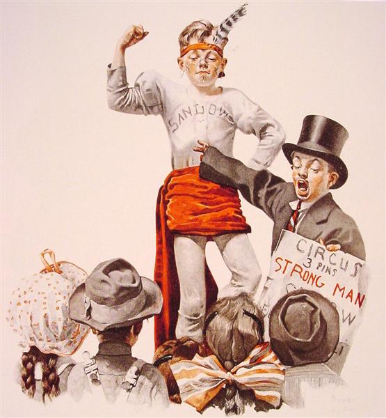 The Circus Barker, 1916 - Norman Rockwell