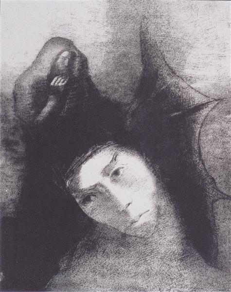 Anthony: What Is the Point of All This? The Devil: There Is No Point! (plate 18), 1896 - Odilon Redon