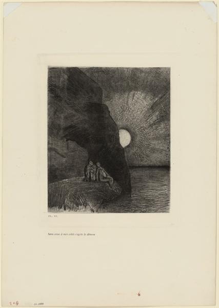 Ceaselessly by my side the demon stirs, 1890 - Odilon Redon