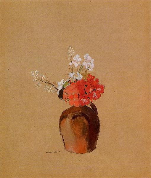 Flowers in a Pot, c.1900 - 奥迪隆·雷东