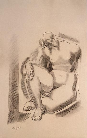 Seated Female Nude with Left Leg Bent, c.1920 - Olexandr Archipenko