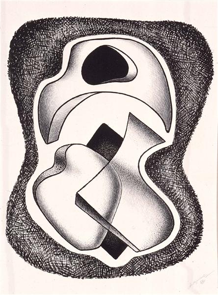 The Appointment of the four forms, from the portfolio Life Forms, 1963 - Alexander Archipenko