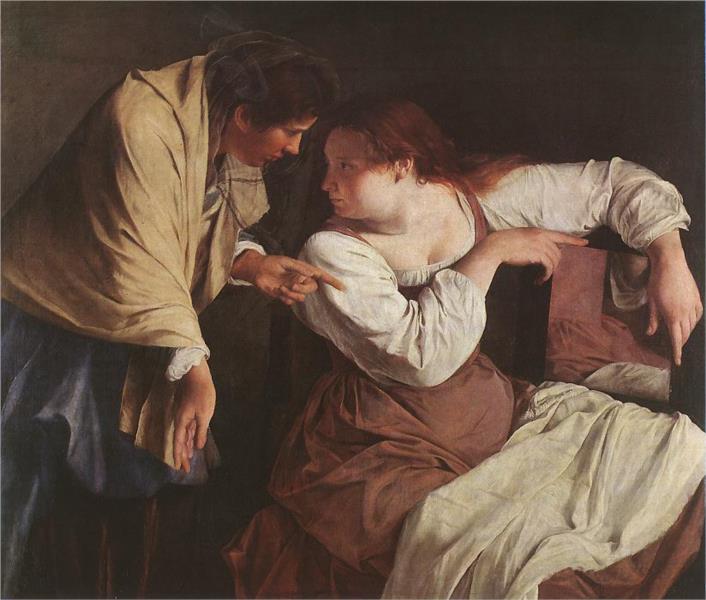 Two Women with a Mirror, 1620 - Орацио Джентилески