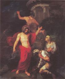 Jupiter and Mercury, in the form of visiting pilgrims Philemon and Baucis - Orest Kiprenski
