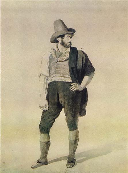 Молодой итальянец, c.1836 - Орест Кипренский