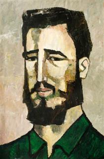 Portrait of Fidel Castro - Освальдо Гуаясамін