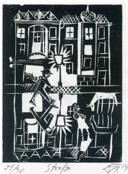 Street (Strasse) from the portfolio Nine Woodcuts, 1919 - Отто Дікс
