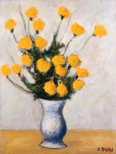 Vase With Flowers - Ottone Rosai