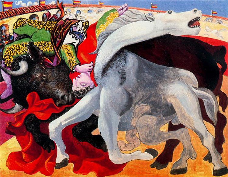 Bullfight, the death of the torero, c.1933 - Pablo Picasso