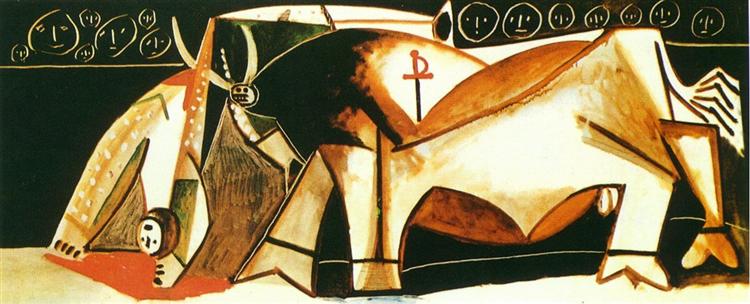 Bullfighting Scene (The picador raised), 1955 - Пабло Пикассо