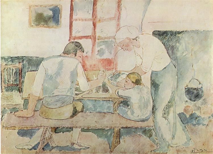 Час вечері (Евокація Орта д'Ебре), 1903 - Пабло Пікассо
