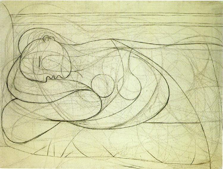 Lying female nude, 1932 - Пабло Пикассо