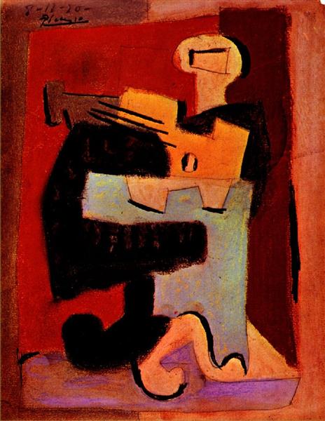 Чоловік із мандолиною, 1920 - Пабло Пікассо