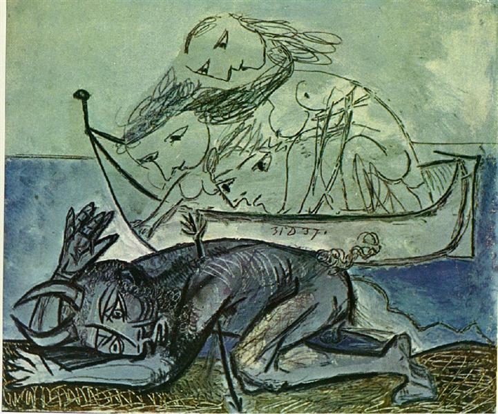 Minotaur is wounded, 1937 - Pablo Picasso