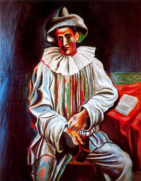 Pierrot with a mask, 1918 - 畢卡索