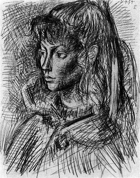 Portrait of Sylvette David, 1954 - 畢卡索