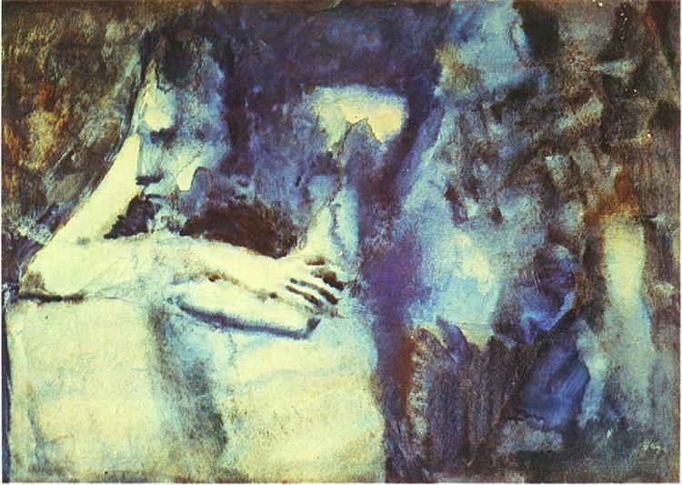 Жінка, що сидить схрестивши руки і спершись на них підборіддям, 1904 - Пабло Пікассо