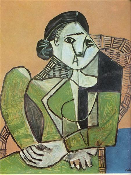 Woman sitting in an armchair, 1953 - Пабло Пикассо