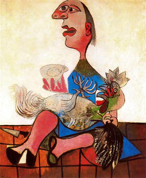 Woman with cockerel, 1938 - Пабло Пікассо