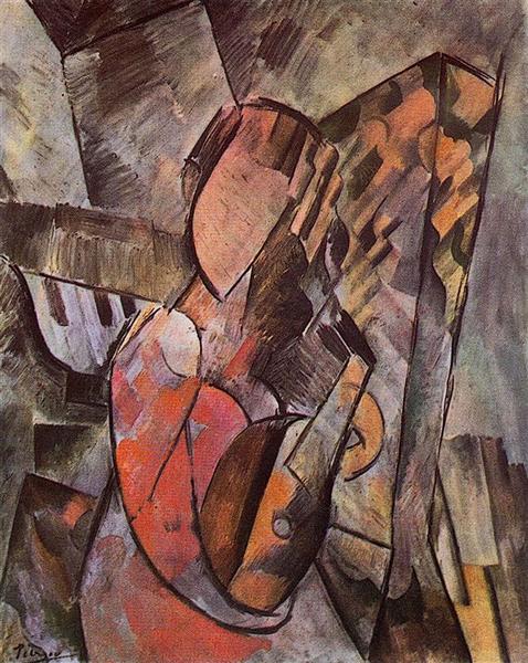 Woman with mandolin, 1909 - Пабло Пикассо