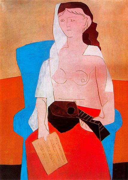 Woman with mandolin, 1925 - 畢卡索