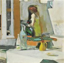 Composition with girl and still life - Панаиотис Тетсис