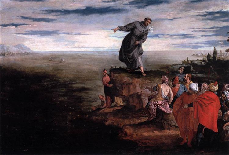 St Anthony Preaching to the Fish, c.1580 - 委羅内塞