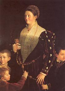 Porträt von Camilla Gonzaga mit ihren drei Söhnen - Parmigianino