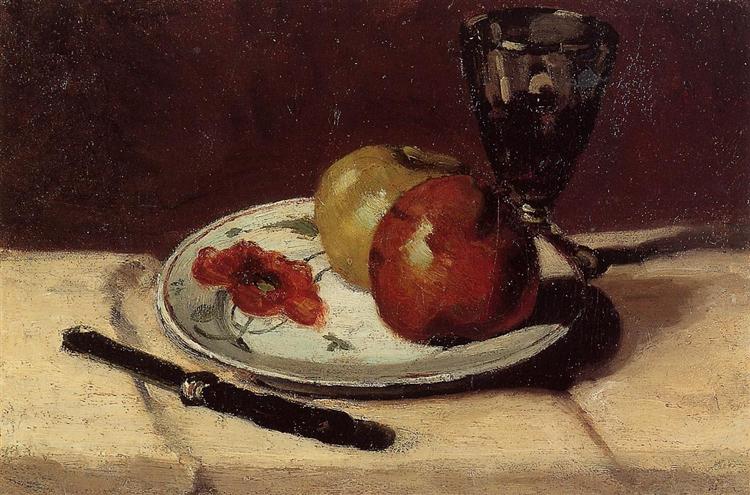 Still Life Apples and a Glass, 1873 - Поль Сезанн