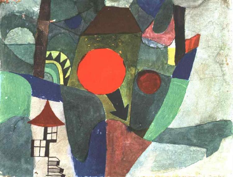 With the Setting Sun, 1919 - Paul Klee