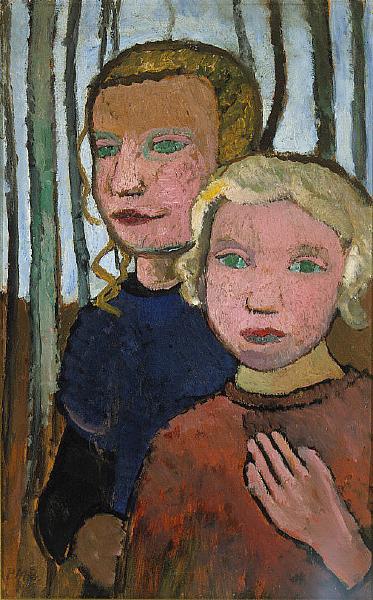 Two Girls in Front of Birch Trees, c.1905 - Paula Modersohn-Becker