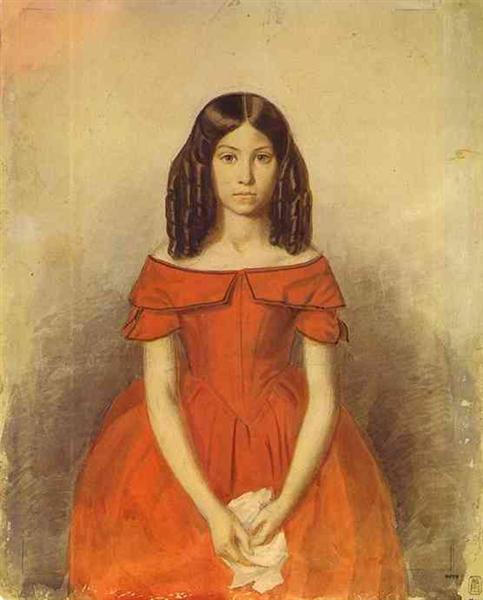 Portrait of N. P. Zhdanovich as a Child, 1846 - 1847 - Pawel Andrejewitsch Fedotow