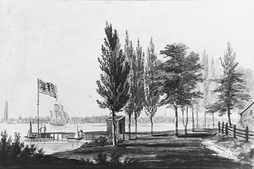 Philadelphia from across the Delaware River, c.1812 - Pavel Svinyin