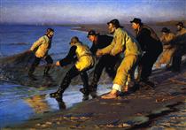 Fishermen Hauling the Net on Skagen's North Beach - Peder Severin Krøyer