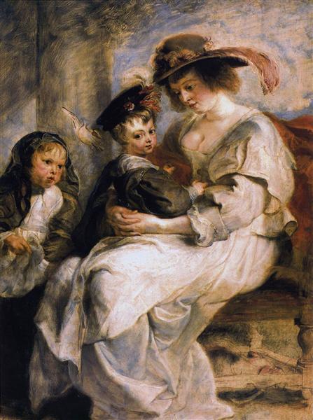 Hélène Fourment  et deux de ses enfants, 1636 - 1637 - Pierre Paul Rubens