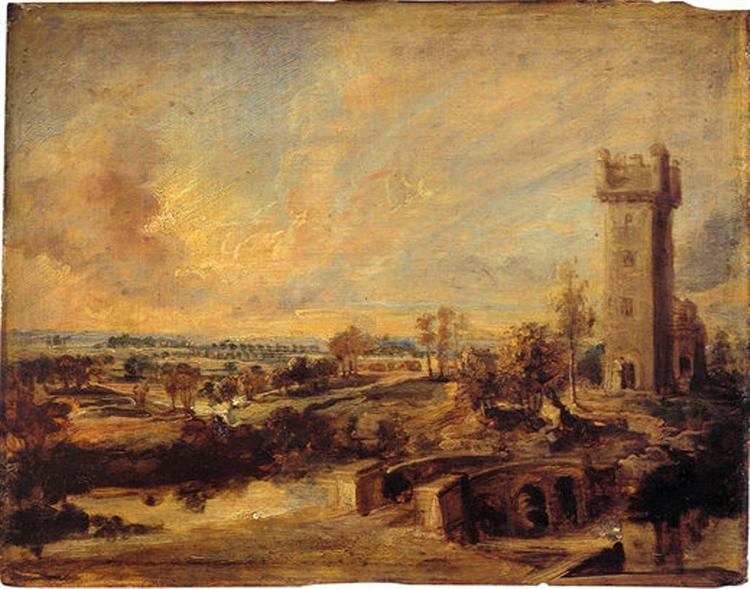 Landscape with Tower, c.1636 - c.1638 - Peter Paul Rubens