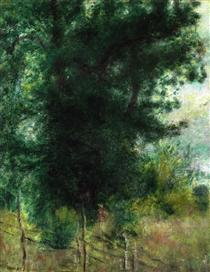 A Fence in the Forest - Pierre-Auguste Renoir