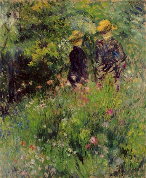 Conversation in a Rose Garden, 1876 - 雷諾瓦