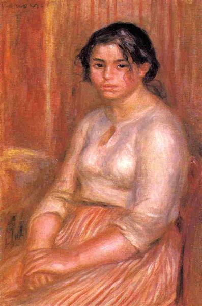 Gabrielle Seated, c.1895 - 雷諾瓦