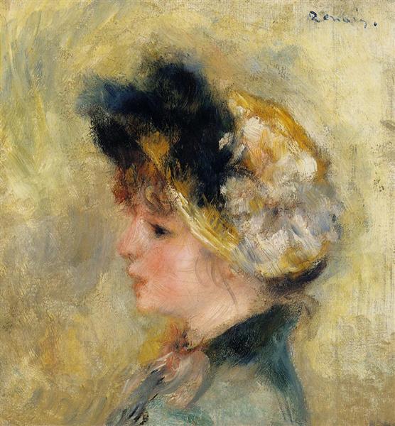 Head of a Young Girl, 1878 - Пьер Огюст Ренуар